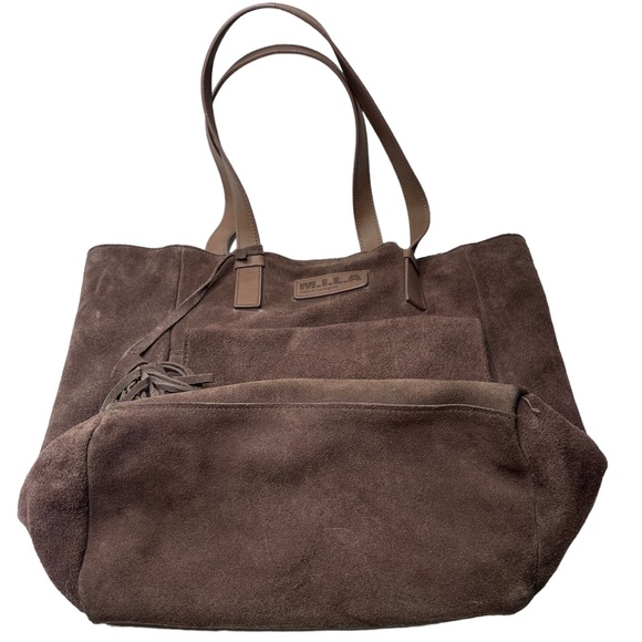 M.I.L.A. | Chocolate Brown Genuine Suede Leather Bohemian Slouchy Tote - Picture 4 of 9